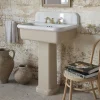Lavabo per il Bagno Forma Rettangolare in Ceramica con Colonna - Noah