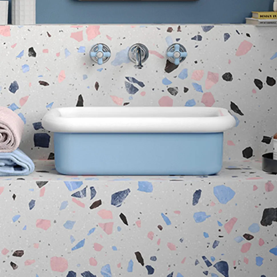 Lavabo per il Bagno Soprapiano Forma Rettangolare in Ceramica - Holly