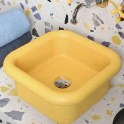 Lavabo per il Bagno Soprapiano Rettangolare in Ceramica - Marine