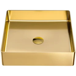 Lavabo Quadrato da Appoggio in Acciaio Inox in Diverse Finiture - Calendula