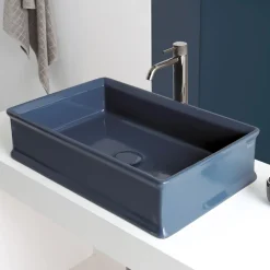 Lavabo Rettangolare da Appoggio in Ceramica L 62 cm Made in Italy - Debora