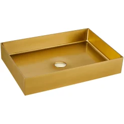 Lavabo Rettangolare da Appoggio in Acciaio Inox in Diverse Finiture - Camelia