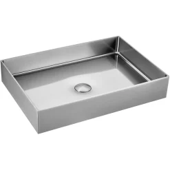 Lavabo Rettangolare da Appoggio in Acciaio Inox in Diverse Finiture - Camelia