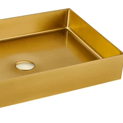 Lavabo Rettangolare da Appoggio in Acciaio Inox in Diverse Finiture - Camelia