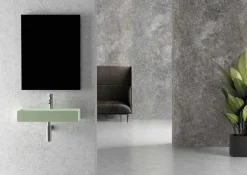 Lavabo Rettangolare da Appoggio o Sospeso Moderno 60x30 cm in Ceramica - Act