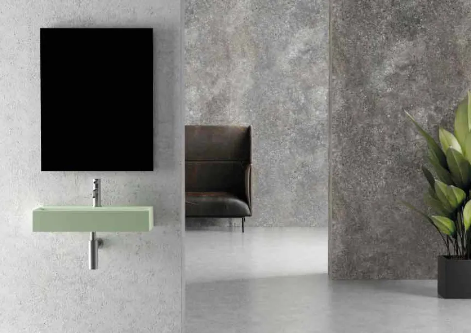 Lavabo Rettangolare da Appoggio o Sospeso Moderno 60x30 cm in Ceramica - Act