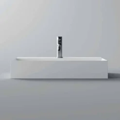 Lavabo Rettangolare da Appoggio o Sospeso Moderno 60x30 cm in Ceramica - Act