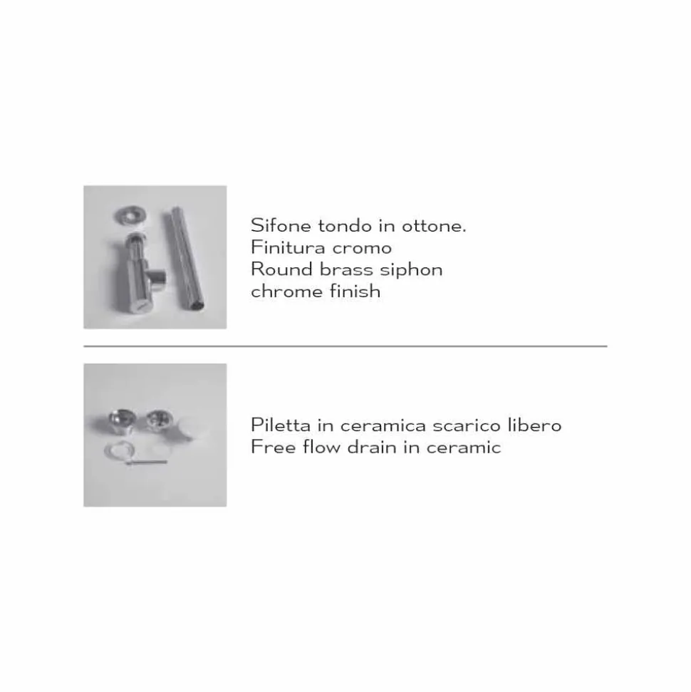 Lavabo Rettangolare da Appoggio o Sospeso Moderno 60x30 cm in Ceramica - Act