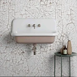 Lavabo rettangolare da muro vintage in ceramica dallo stile vintage Henry