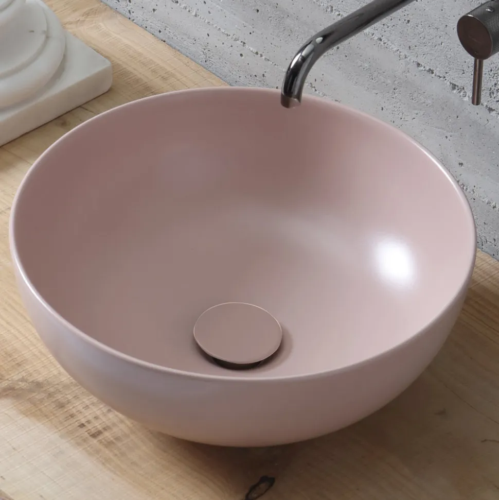 Lavabo Rotondo da Appoggio in Ceramica Colorata L 40 cm - Chicco