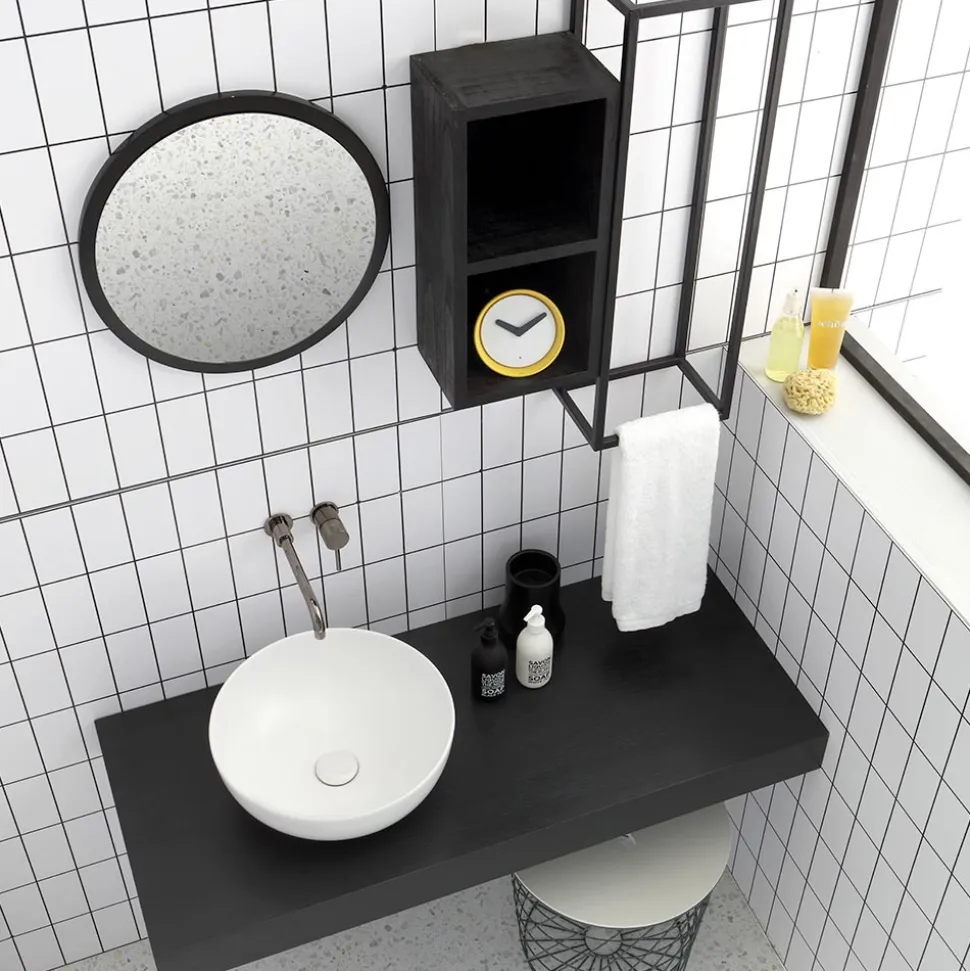 Lavabo Rotondo da Appoggio in Ceramica Colorata L 40 cm - Chicco