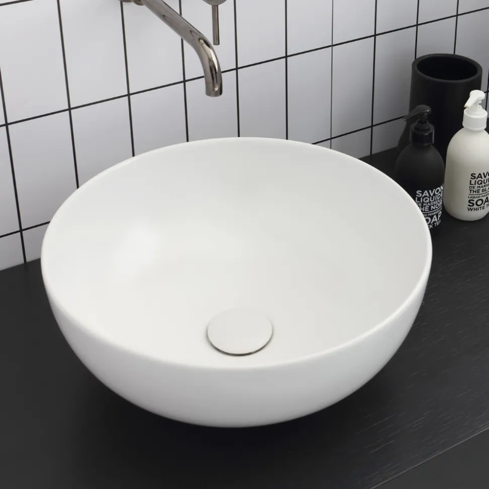Lavabo Rotondo da Appoggio in Ceramica Colorata L 40 cm - Chicco