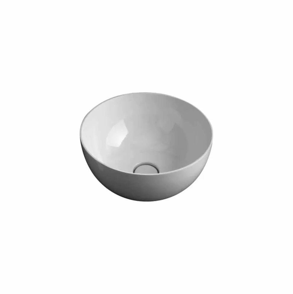 Lavabo rotondo da appoggio in ceramica design moderno Star Round 40 cm