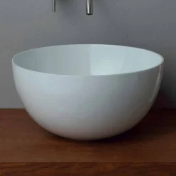 Lavabo rotondo da appoggio in ceramica design moderno Star Round 40 cm