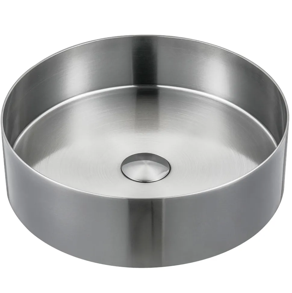 Lavabo Rotondo da Appoggio in Acciaio Inox in Diverse Finiture - Fiordaliso