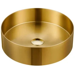 Lavabo Rotondo da Appoggio in Acciaio Inox in Diverse Finiture - Fiordaliso