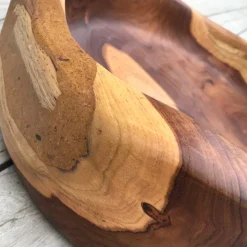 Lavabo Rotondo da Appoggio Moderno in Teak Naturale Levigato - Zino