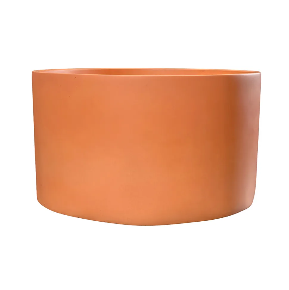 Lavabo Rotondo da Appoggio Realizzato in Terrazzo Arancio Mali - Azalea