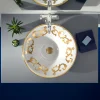 Lavabo Semincasso con Decori Blu Cobalto e Oro o Oro Made in Italy - Capatosta