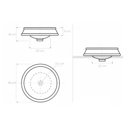 Lavabo Semincasso da Bagno Realizzato in Fire Clay Made in Italy - Erasmo