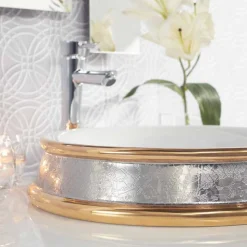 Lavabo semincasso di design in fire clay fatto a mano in Italia,Manilo