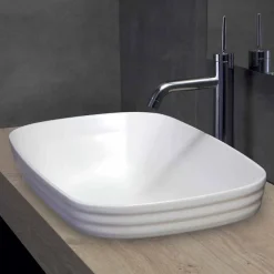 Lavabo Semincasso in Ceramica Bianca o Colorata di Design Trabia