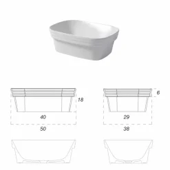 Lavabo Semincasso in Ceramica Bianca o Colorata di Design Trabia