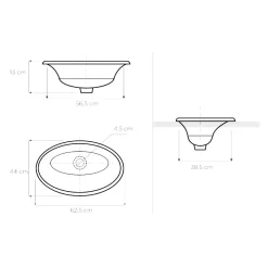 Lavabo Semincasso in Fire Clay Pitturato a Mano Made in Italy - Principe
