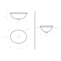 Lavabo Semincasso in Fire Clay Marrone Araldica Made in Italy - Botticino