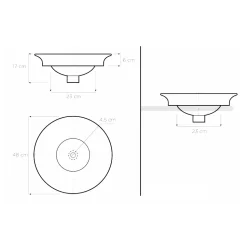 Lavabo Semincasso in Fire Clay in Diverse Finiture Made in Italy - Capatosta