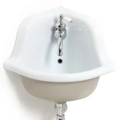 Lavabo Sospeso Angolare in Ceramica Colorata Vintage 42 cm - Angelino