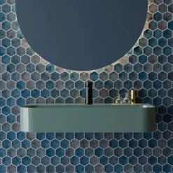 Lavabo Sospeso in Ceramica con Porta Asciugamani Opzionale Made in Italy - Graffa