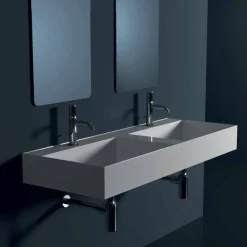 Lavabo sospeso in ceramica design moderno Sun 120x45 cm made in Italy