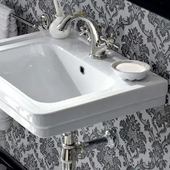 Lavabo Sospeso Stile Vintage in Ceramica Bianca Made in Italy - Marwa