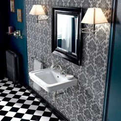 Lavabo Sospeso Stile Vintage in Ceramica Bianca Made in Italy - Marwa