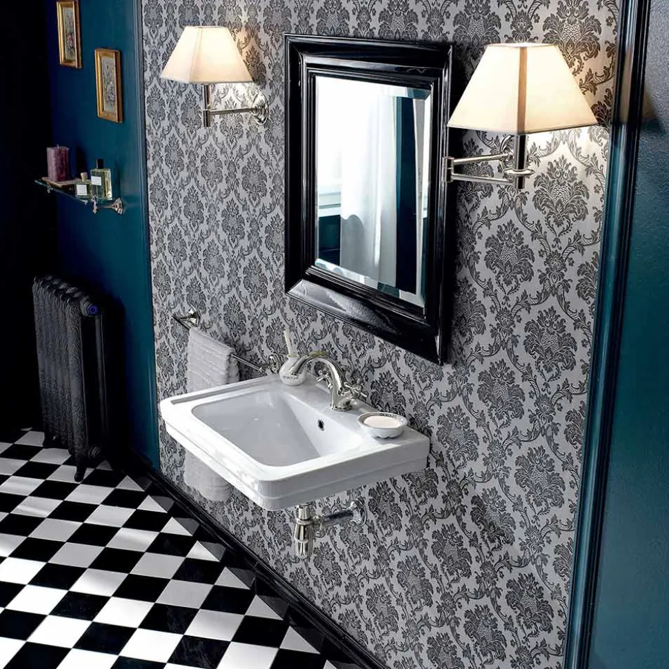 Lavabo Sospeso Stile Vintage in Ceramica Bianca Made in Italy - Marwa