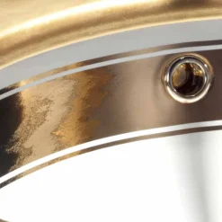 Lavabo sottopiano barocco in fire clay e oro made in Italy, Egeo