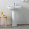 Lavabo su Colonna Monoforo in Ceramica Bianca dal Design Classico - Silice