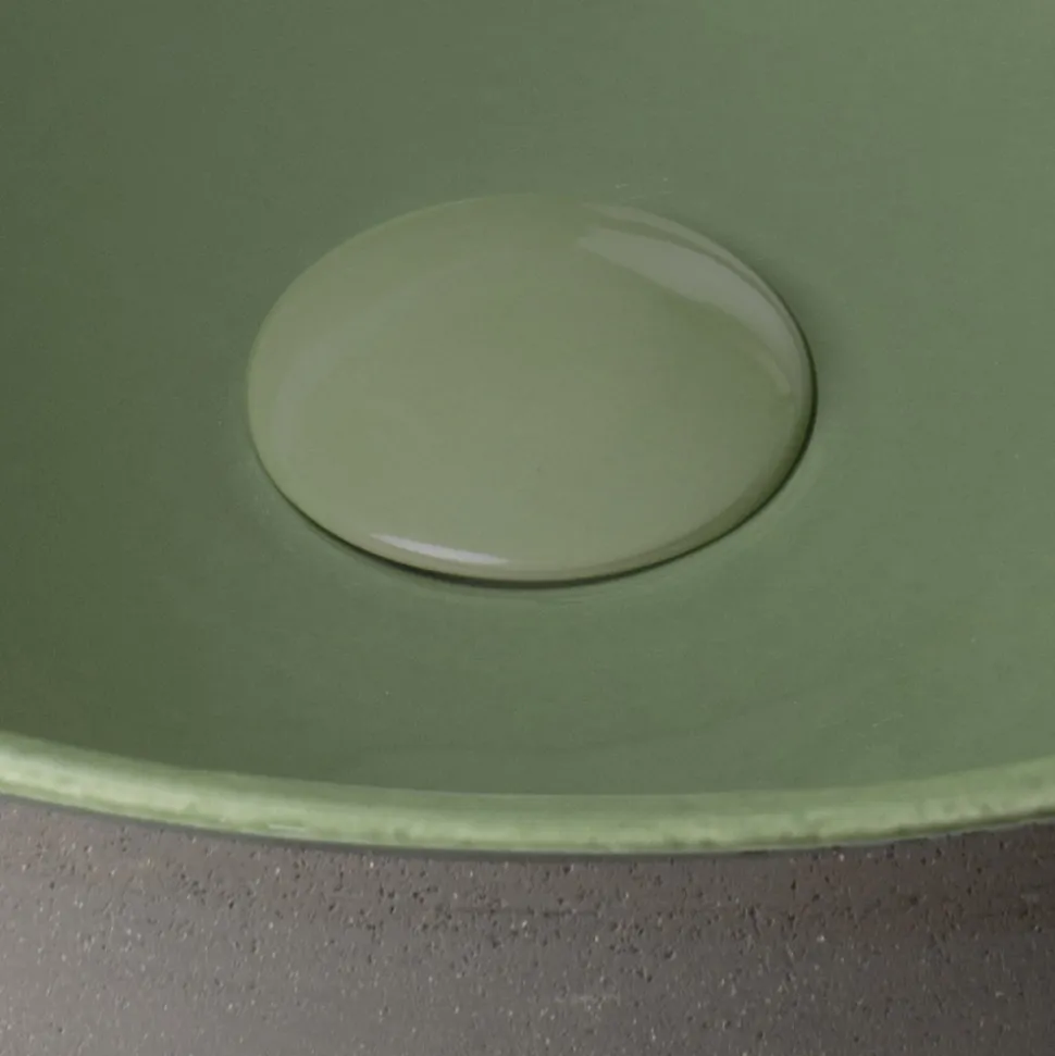 Lavabo Svasato da Appoggio in Raku Scuro Made in Italy - Drip