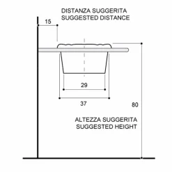 Lavabo tondo da incasso in porcellana classico made in Italy, Santiago