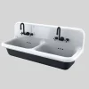 Lavabo vintage da muro a doppia vasca in ceramica di design Jack