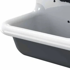Lavabo vintage da muro a doppia vasca in ceramica di design Jack