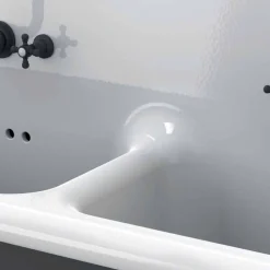 Lavabo vintage da muro a doppia vasca in ceramica di design Jack