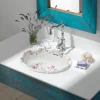 Lavabo Vintage in Porcellana Fuso a Mano con Fiori Made in Italy - Barbera