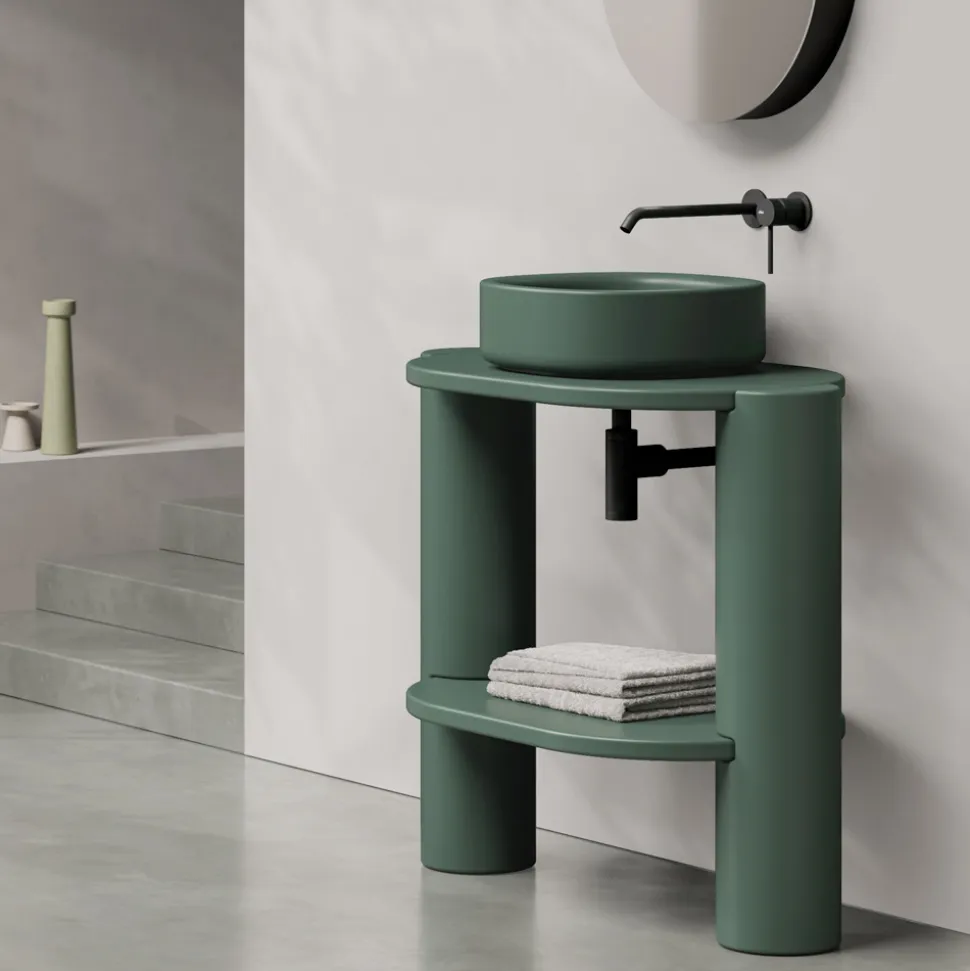 Lavabo 40x40 cm da Appoggio in Ceramica di Diversi Colori Made in Italy - Ragazza