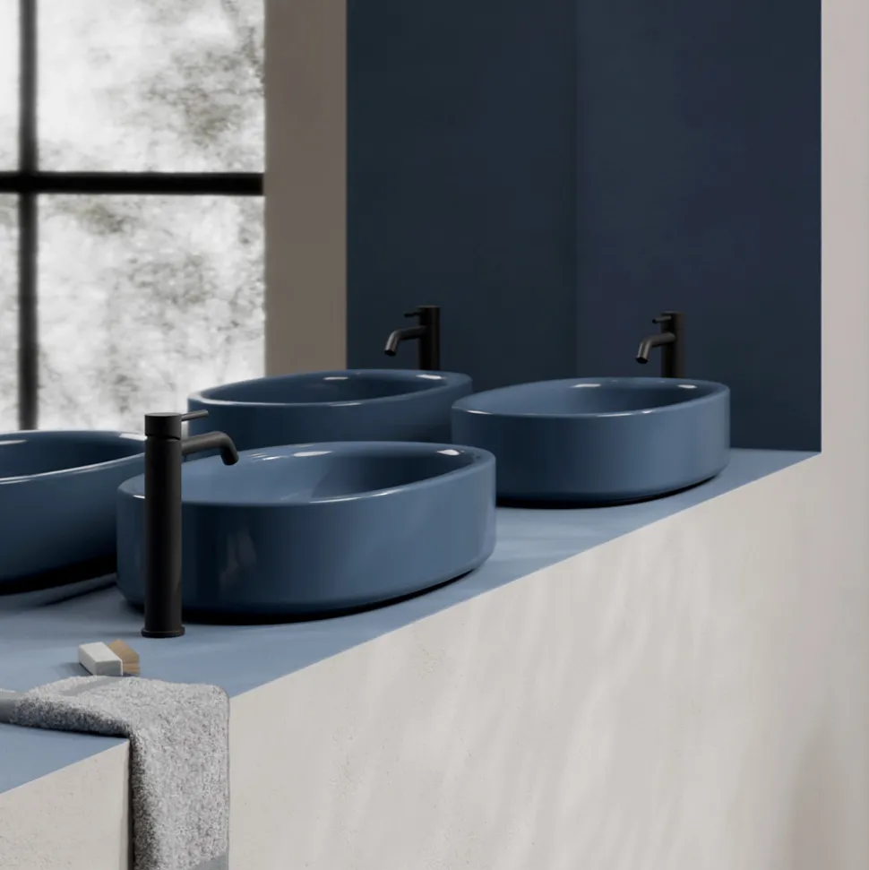 Lavabo 60x35 cm da Appoggio in Ceramica di Diversi Colori Made in Italy - Ragazza