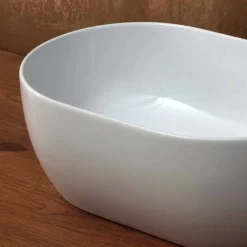 Lavabo 45x32cm in ceramica da appoggio made Italy Star, design moderno