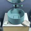 Lavandino da appoggio circolare di design prodotto in Italia, Forino