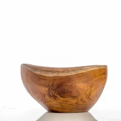Lavandino da appoggio moderno in legno teak naturale Vigevano