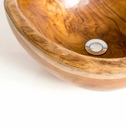 Lavandino da appoggio moderno in legno teak naturale Vigevano